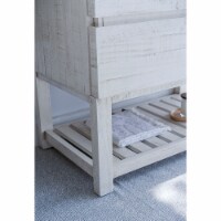 70  Floor Standing Open Bottom Double Sink Modern Bathroom Cabinet in Rustic White