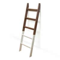 Hallops 5ft White Dipped Blanket Ladder | Premium Wood Rustic Ladder Shelf