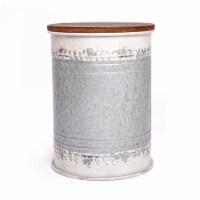 Hallops Farmhouse Accent Side Table Set of 1 | Distressed White