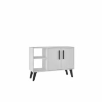 Mid-Century- Modern Amsterdam 35.43  Sideboard with 4 Shelves in White