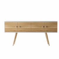 Theodore 60.0 Sideboard with 2 Shelves in Off White and Cinnamon