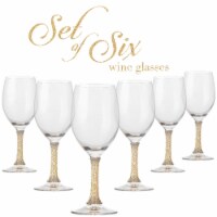Aisle26 Crystal Wine Glass with Gold Stem, Set of 6