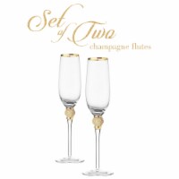 Aisle26 Crystal Champagne Glass with Gold Rim, Set of 2
