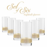 Aisle26 Set of 6 Old Fashioned Whiskey Glasses with Gold Design