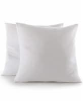 Cheer Collection Set of 2 Decorative White Square Accent Throw Pillows and Insert