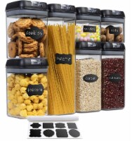 Cheer Collection Set of 7 Airtight Food Storage Containers plus Dry Erase Marker and Labels