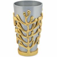 Aisle26 Two Tone Silver Vase with Gold Branches - 8.25  Tall Decorative Vase