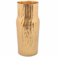 Aisle26 Gold Colored Flower Vase - Elegant 12 Tall Wavy Textured Decorative Centerpiece Vase