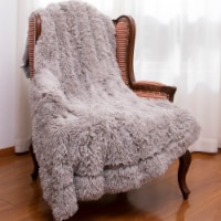Cheer Collection Reversible Faux Fur Accent Throw Blanket