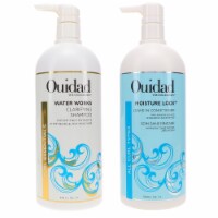 Ouidad Water Works Clarifying Shampoo 33.8 oz & Moisture Lock Leave-In Conditioner 33.8 oz Co