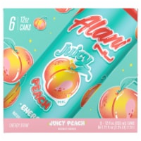 Alani Nu Juicy Peach Sugar Free Energy Drink Cans Perspective: Main