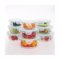 Ailtec 903 Flat Lid Nine-Container High Borosilicate Glass Food Storage Set - 18 Piece
