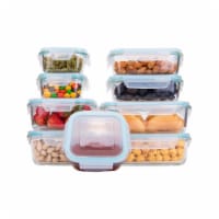 S Salient1804 Locking Lid Nine-Container High Borosilicate Glass Food Storage Set - 18 Piece