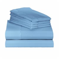 LuxClub Denim Twin Extra Long 6 PC Rayon From Bamboo Solid Performance Sheet Set