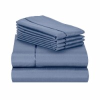 LuxClub Oxford Twin Extra Long 6 PC Rayon From Bamboo Solid Performance Sheet Set