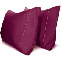 LuxClub Eggplant King 2PC Rayon From Bamboo Solid Performance Pillowcase Set