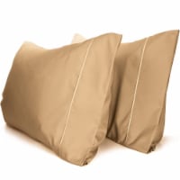 LuxClub Mocha Queen 2PC Rayon From Bamboo Solid Performance Pillowcase Set