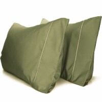 LuxClub Olive Queen 2PC Rayon From Bamboo Solid Performance Pillowcase Set