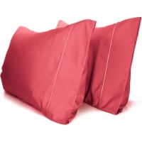 LuxClub Salmon Pink Queen 2PC Rayon From Bamboo Solid Performance Pillowcase Set