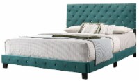 Glory Furniture Suffolk Velvet Upholstered King Bed in Green
