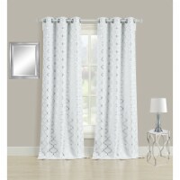 Kate Aurora 2 Pack CottonUltra Luxurious Curtain Panels - 38 in. W x 95 in. L, Silver