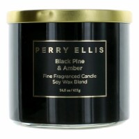 Perry Ellis cpebpa145 14.5 oz Soy Wax Blend 3 Wick Candle - Black Pine & Amber