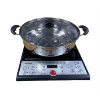 Tayama TGI-1500 8 in. Ceramic Glass Hot Plate Single Burner Induction Cooktop with Shabu Cook