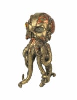 Bronze / Copper Finished Steampunk Human Skull / Octopus Fantasy Tabletop Statue