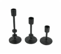 Set of 3 Mid-Century Modern Style Black Cast Iron Metal Taper Candle Holders