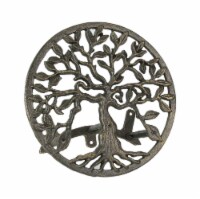 Cast Iron Tree Of Life Decorative Wall Mounted Hanging Garden Hose Holder Bronze Finish