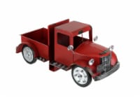 Vintage Red Pickup Truck Weathered Finish Metal Bookends Front and Back Americana Décor - Red
