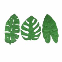 Set of 3 Aged Green Cast Iron Tropical Leaf Kitchen Decor Trivets Decorative Wall Hangings