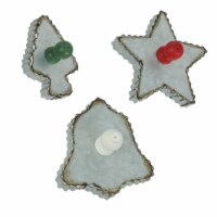 Set of 3 Oversized Galvanized Zinc Finish Holiday Cookie Cutter Wall Hooks