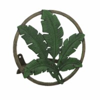Green Banana Leaf Hanging Cast Iron Decorative Wall Mounted Garden Hose Holder - Banana Leaf