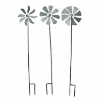41 Inch Metal Kinetic Wind Spinner Garden Stakes Outdoor Decorations Set of 3 - 41 Inch