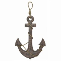 Natural Brown Finish Ship Anchor and Rope Nautical Wall Hanging