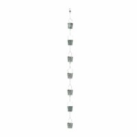 74 Inch Galvanized Metal Olive Bucket Rain Chain Gutter Home Decor Downspout Accent