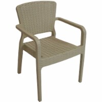 Sunnydaze Segonia Plastic Stackable Arm Chair - Coffee