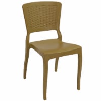 Sunnydaze Hewitt Plastic Patio Dining Chair - Indoor - Outdoor - Wood Brown