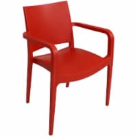 Sunnydaze Landon Plastic Dining Armchair - Red