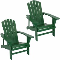 Sunnydaze Coastal Bliss Wooden Adirondack Chair Set of 2 - Green