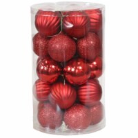 24 Pack Christmas Ornament Hanging Shatterproof Decor Holiday Red