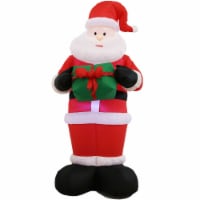 Sunnydaze Santa with Present Christmas Inflatable Yard Decoration - 6 ft