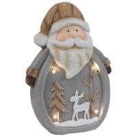 Sunnydaze Santa Claus Indoor Pre-Lit LED Christmas Statue - 14 in