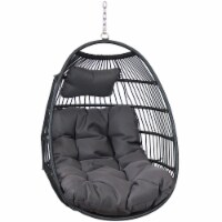 Sunnydaze Julia Hanging Egg Chair with Gray Cushions - 44 Inches Tall