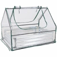 Sunnydaze Steel Raised Garden Bed and Mini Greenhouse Kit - Clear - 4 x 3 Feet
