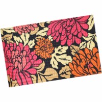 Sunnydaze 17.5" x 29" Indoor Rubber-Back Entrance Mat - Red/Orange Floral