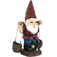 Sunnydaze Peter with a Pair of Pails Garden Gnome Statue Decoration - 14-Inch