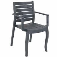Sunnydaze Illias Plastic Outdoor Patio Arm Chair - Gray