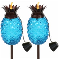 2-Pack Patio Torches Tropical Pineapple Glass Outdoor Lawn Garden Tabletop Décor